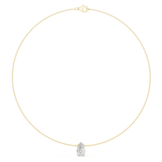 Pear solitaire diamond necklace with minimal pendant design