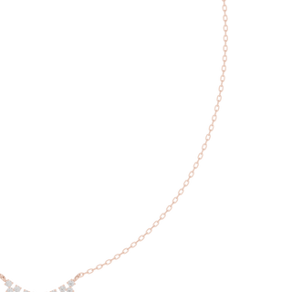 Round diamond curved cluster pendant in rose gold
