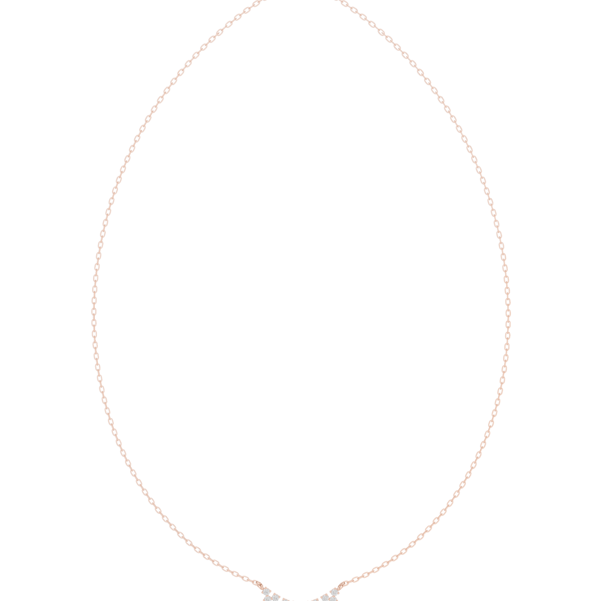 Round diamond curve necklace with minimal curved pendant design