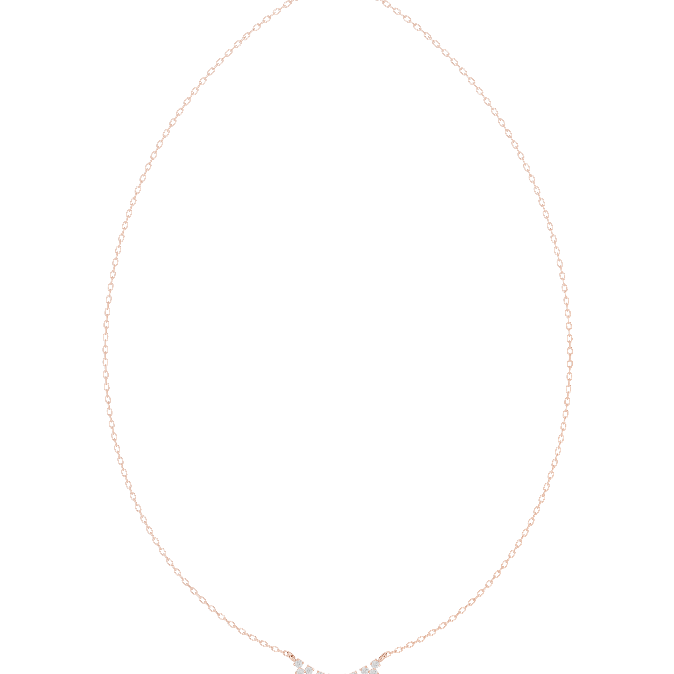 Round diamond curve necklace with minimal curved pendant design