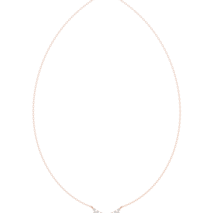 Round Lab Grown Diamond Curved Cluster Pendant