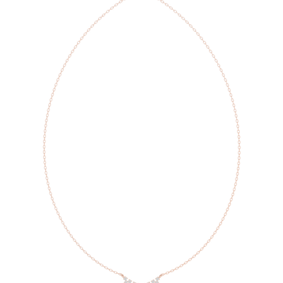 Round diamond curve necklace with minimal curved pendant design