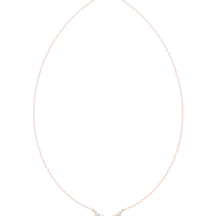Round diamond curve necklace with minimal curved pendant design