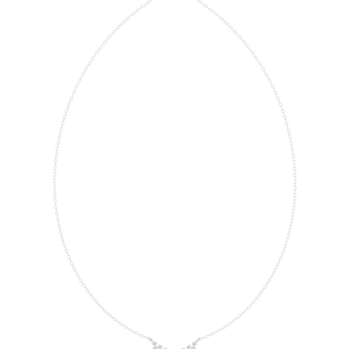 Round diamond curve necklace with minimal curved pendant design