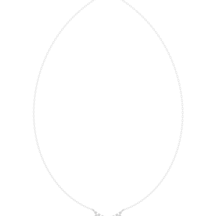 Round diamond curve necklace with minimal curved pendant design