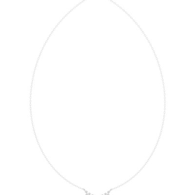 Round diamond curve necklace with minimal curved pendant design