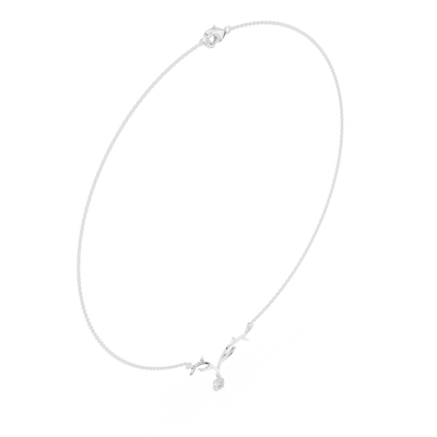 Round diamond antler necklace with nature inspired pendant design