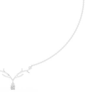 Round diamond branch necklace in white gold
