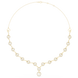 Diamond circle link necklace with flowing wave design