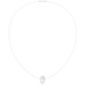 Diamond leaf necklace with open marquise pendant design