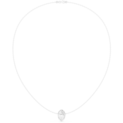 Diamond leaf necklace with open marquise pendant design