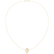 Diamond leaf necklace with open marquise pendant design