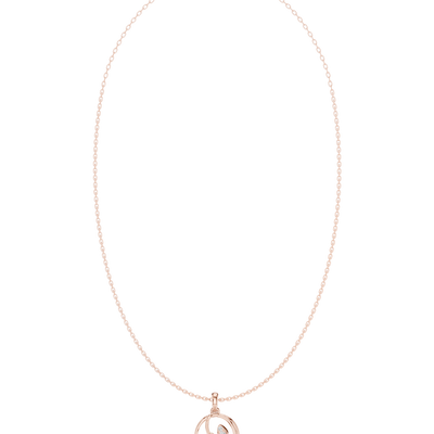 Diamond circle pendant necklace with open oval geometric design