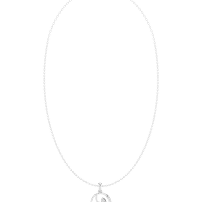 Diamond circle pendant necklace with open oval geometric design