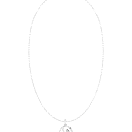 Diamond circle pendant necklace with open oval geometric design