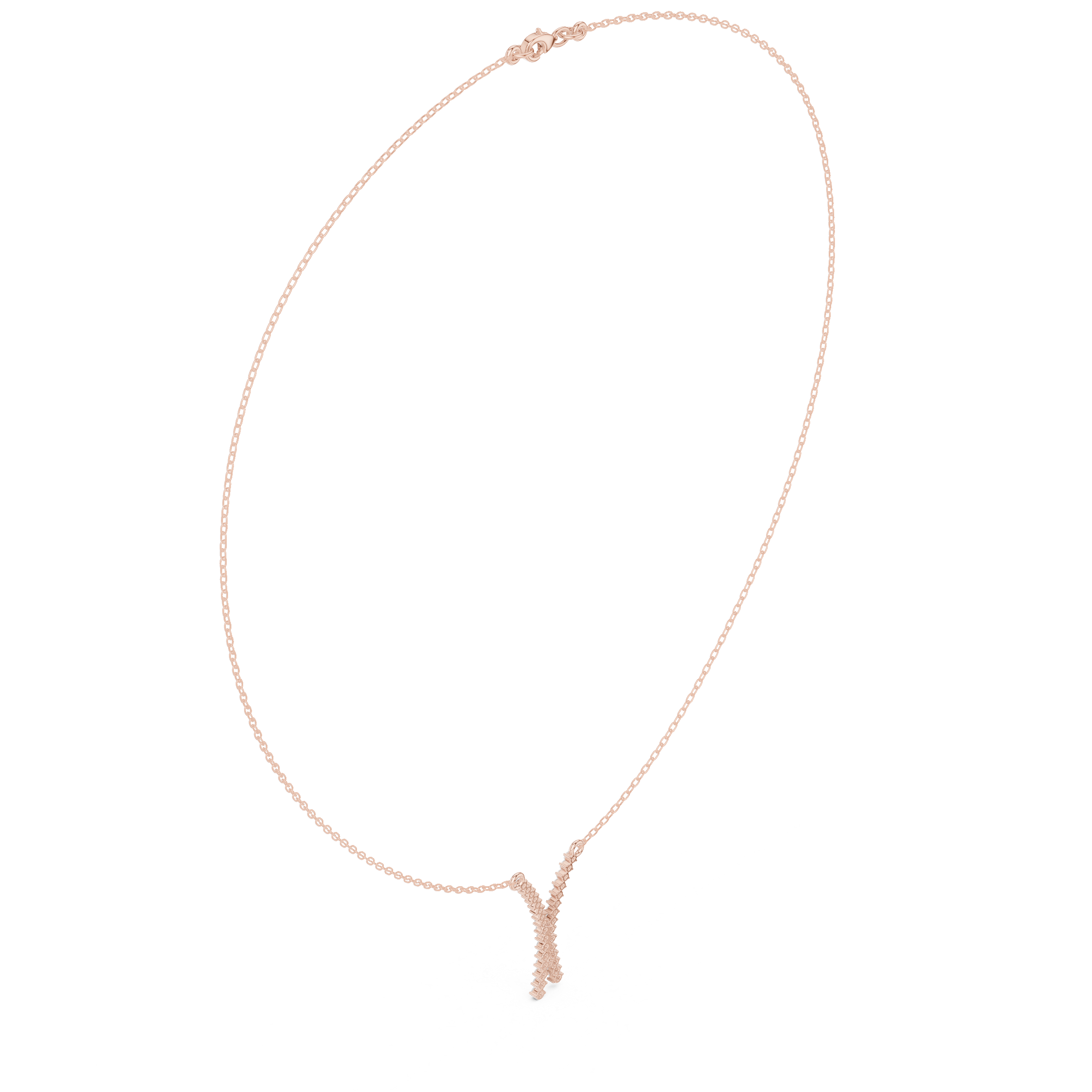 Diamond criss cross necklace with V shape pendant design