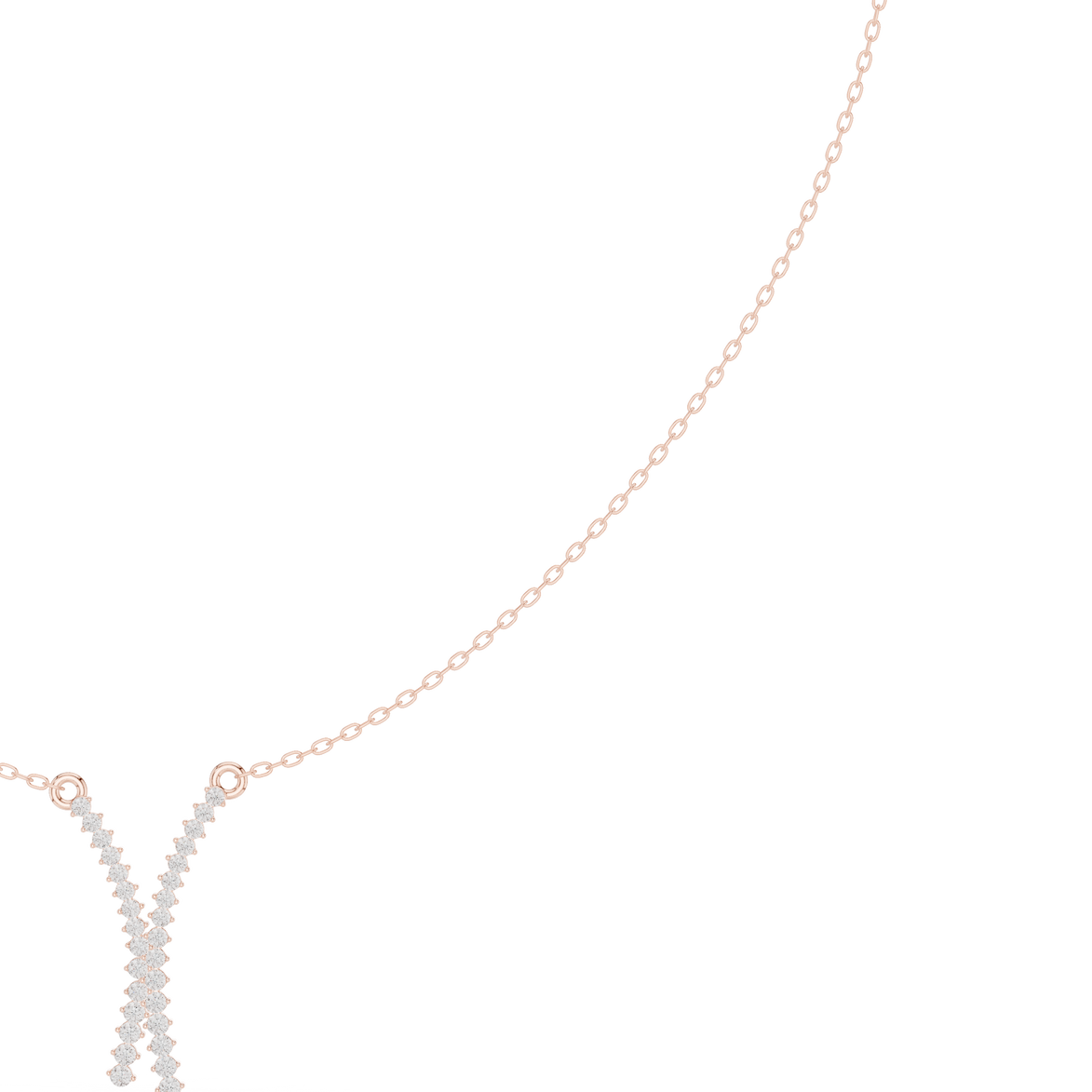 Diamond criss cross necklace with V shape pendant design