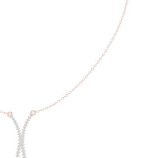 Diamond criss cross necklace with V shape pendant design