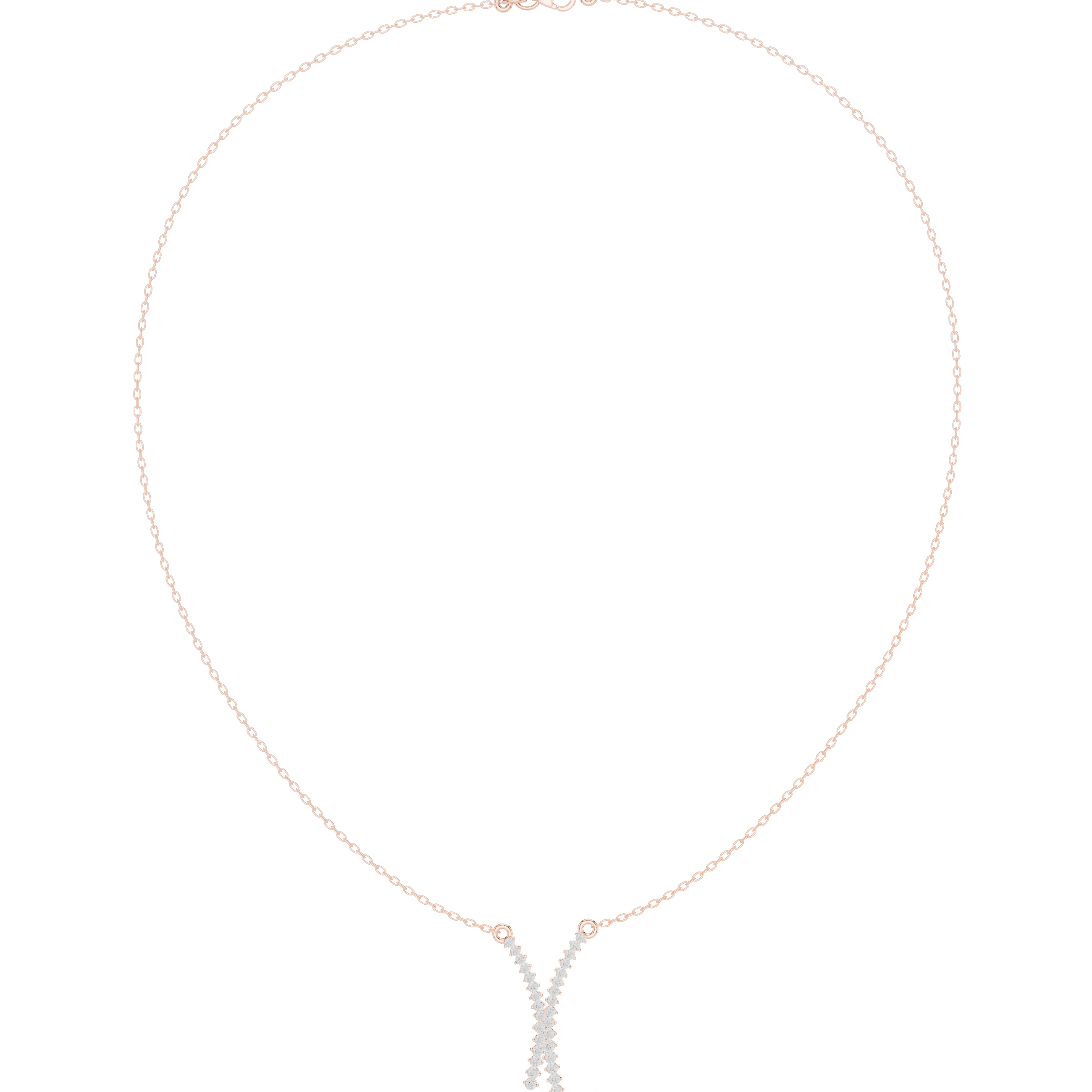 Diamond criss cross necklace with V shape pendant design