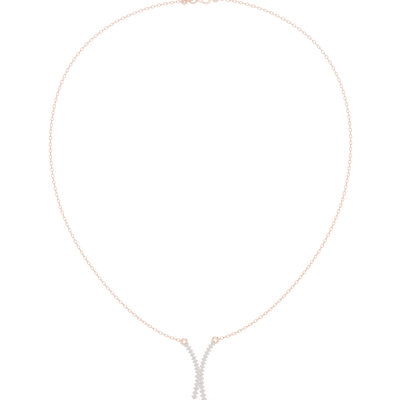 Diamond criss cross necklace with V shape pendant design