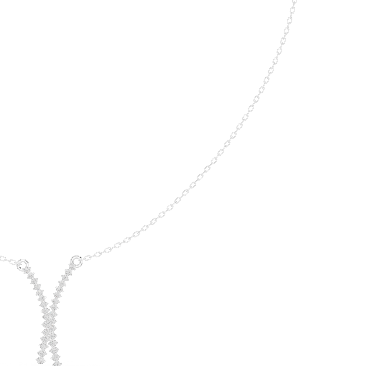 Diamond criss cross necklace with V shape pendant design