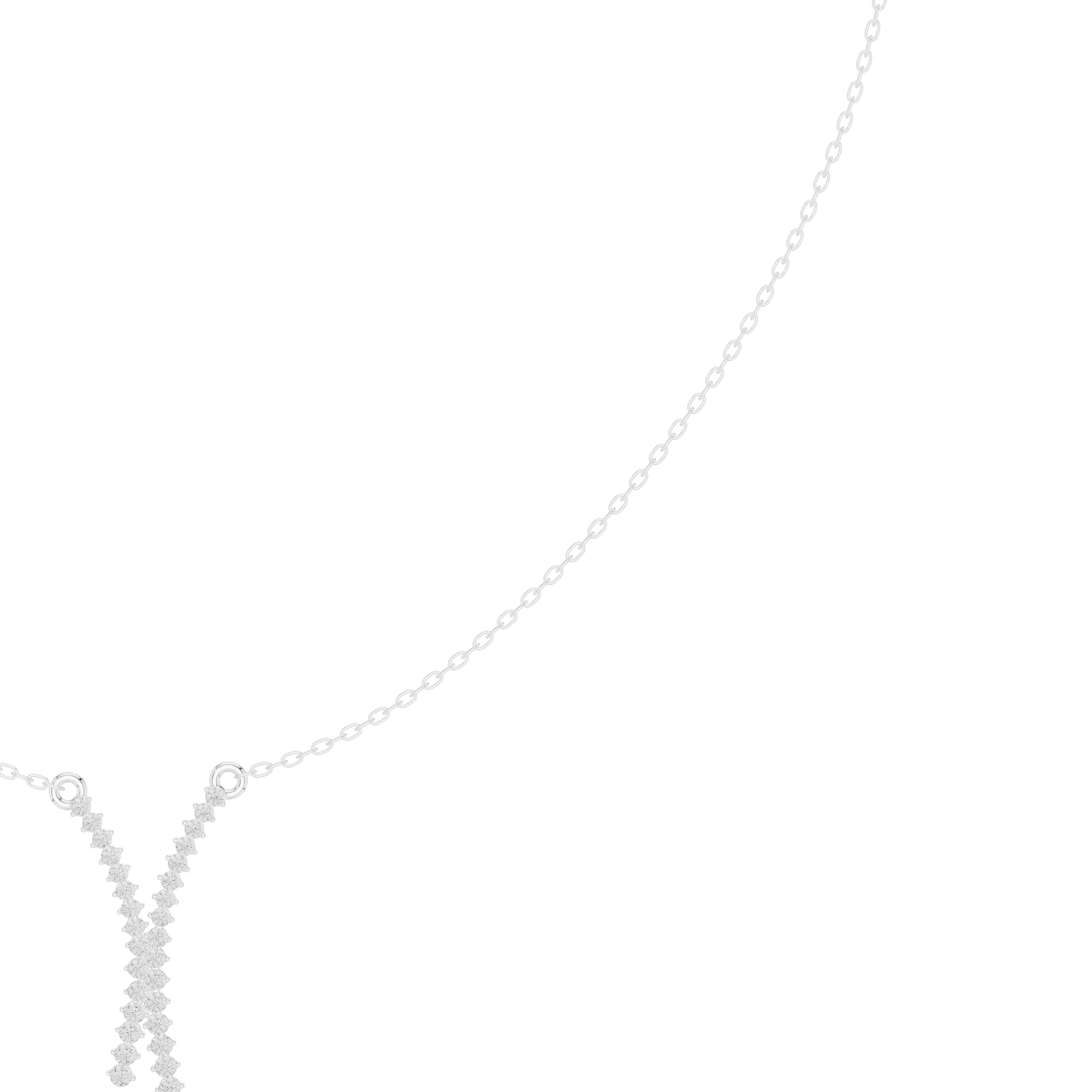 Diamond criss cross necklace with V shape pendant design