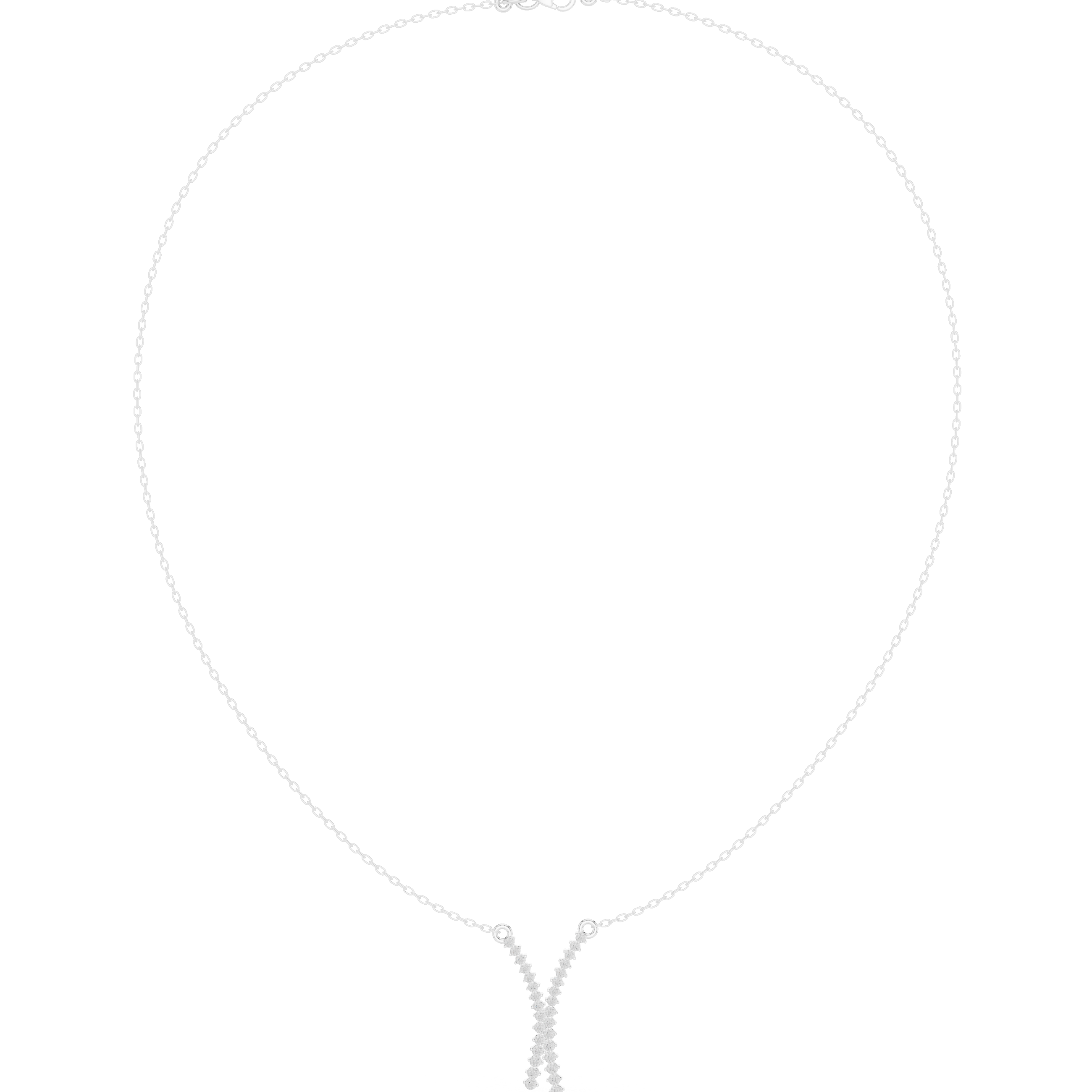Diamond criss cross necklace with V shape pendant design