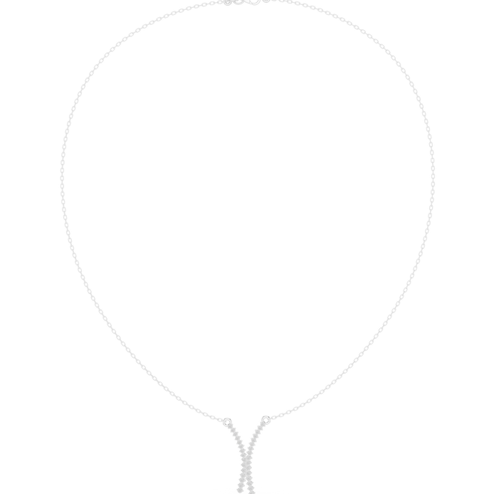Diamond criss cross necklace with V shape pendant design