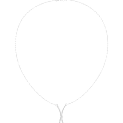 Diamond criss cross necklace with V shape pendant design