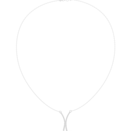 Diamond criss cross necklace with V shape pendant design