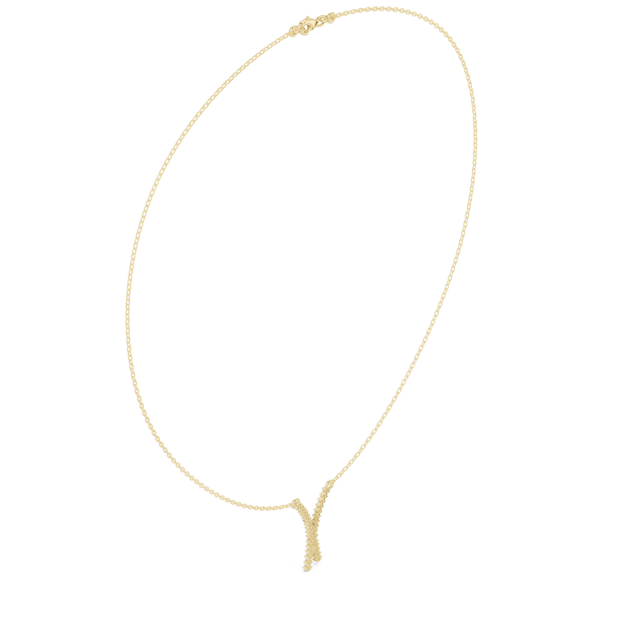 Diamond criss cross necklace with V shape pendant design