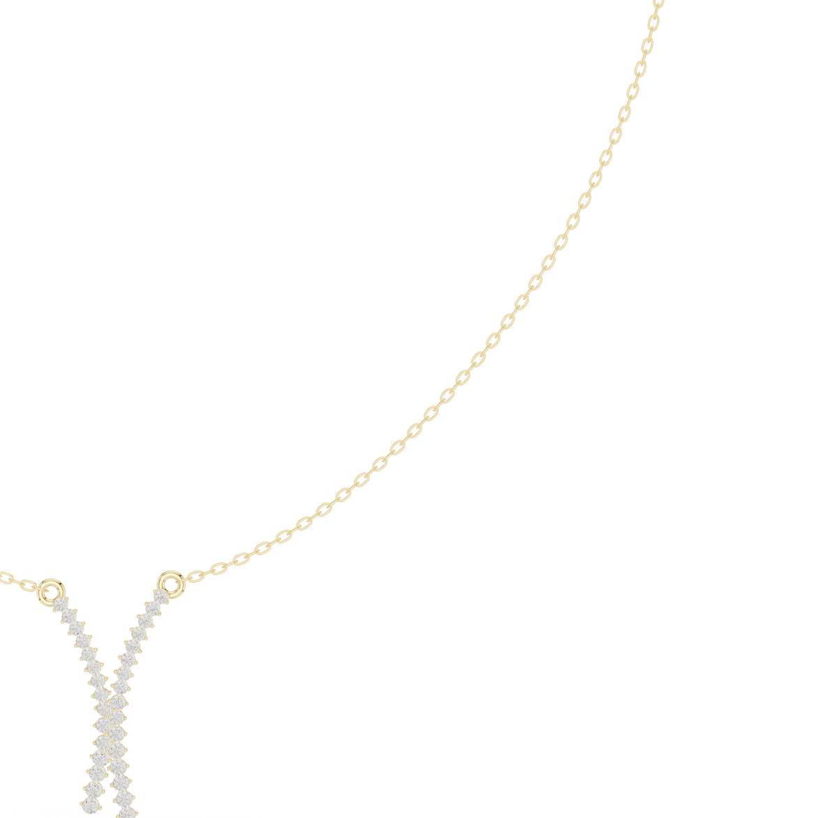 Diamond criss cross necklace with V shape pendant design