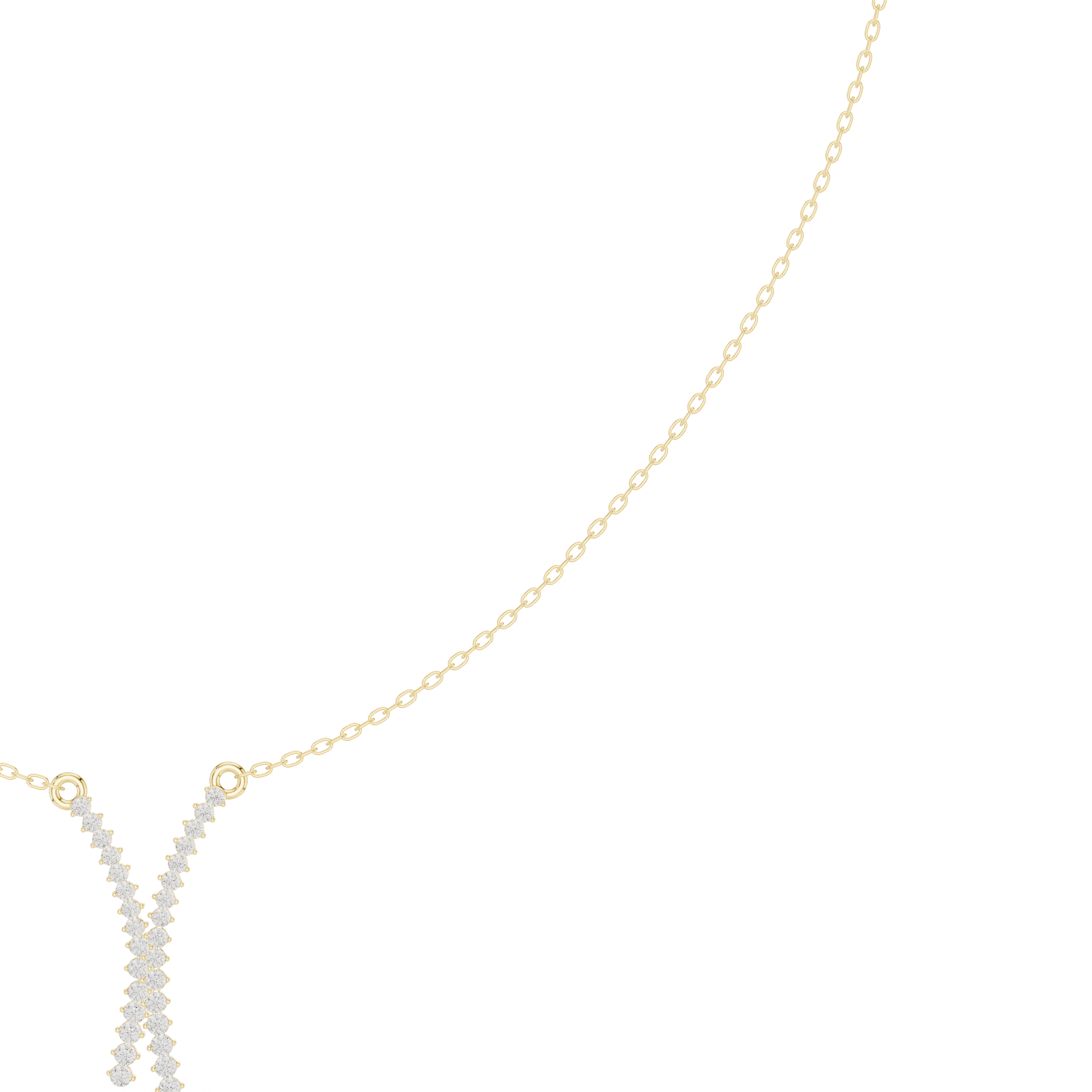 Diamond criss cross necklace with V shape pendant design