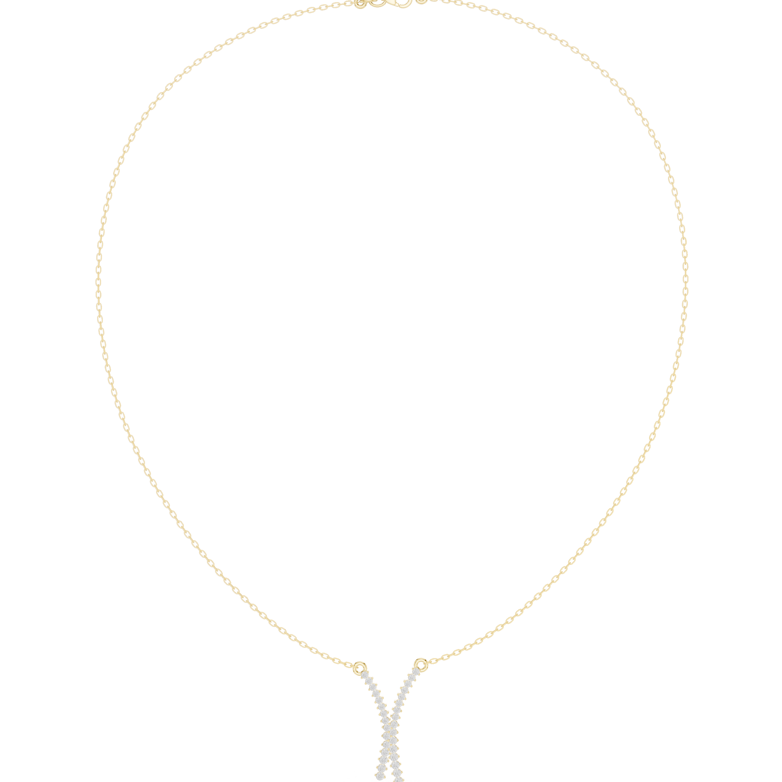 Diamond criss cross necklace with V shape pendant design