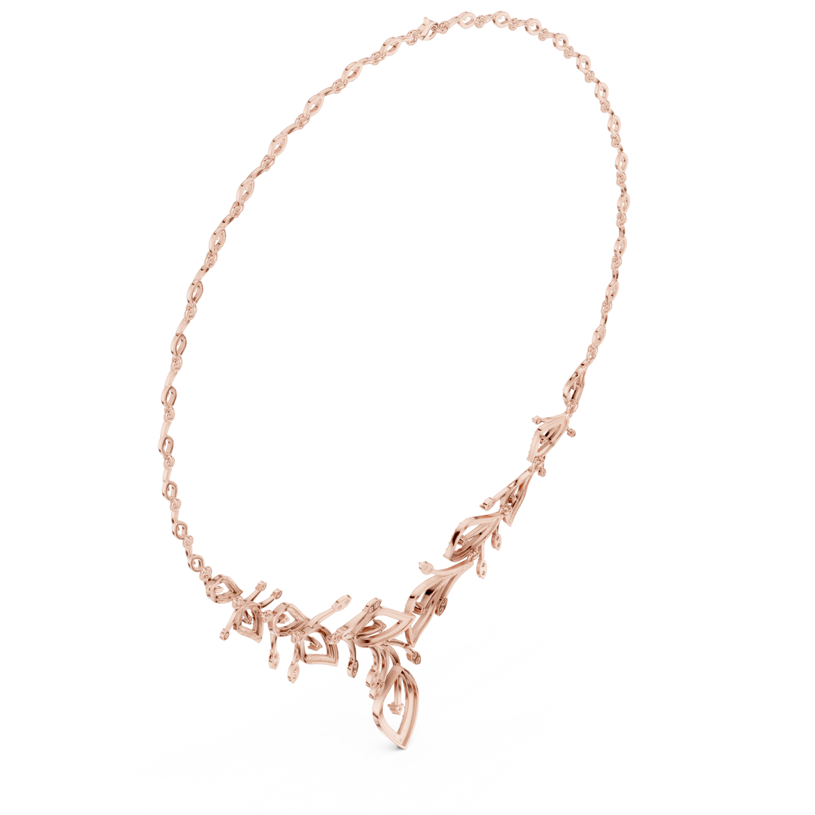 Diamond vine leaf necklace