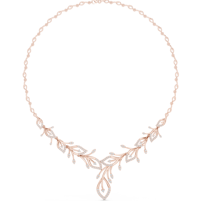 Diamond vine leaf necklace