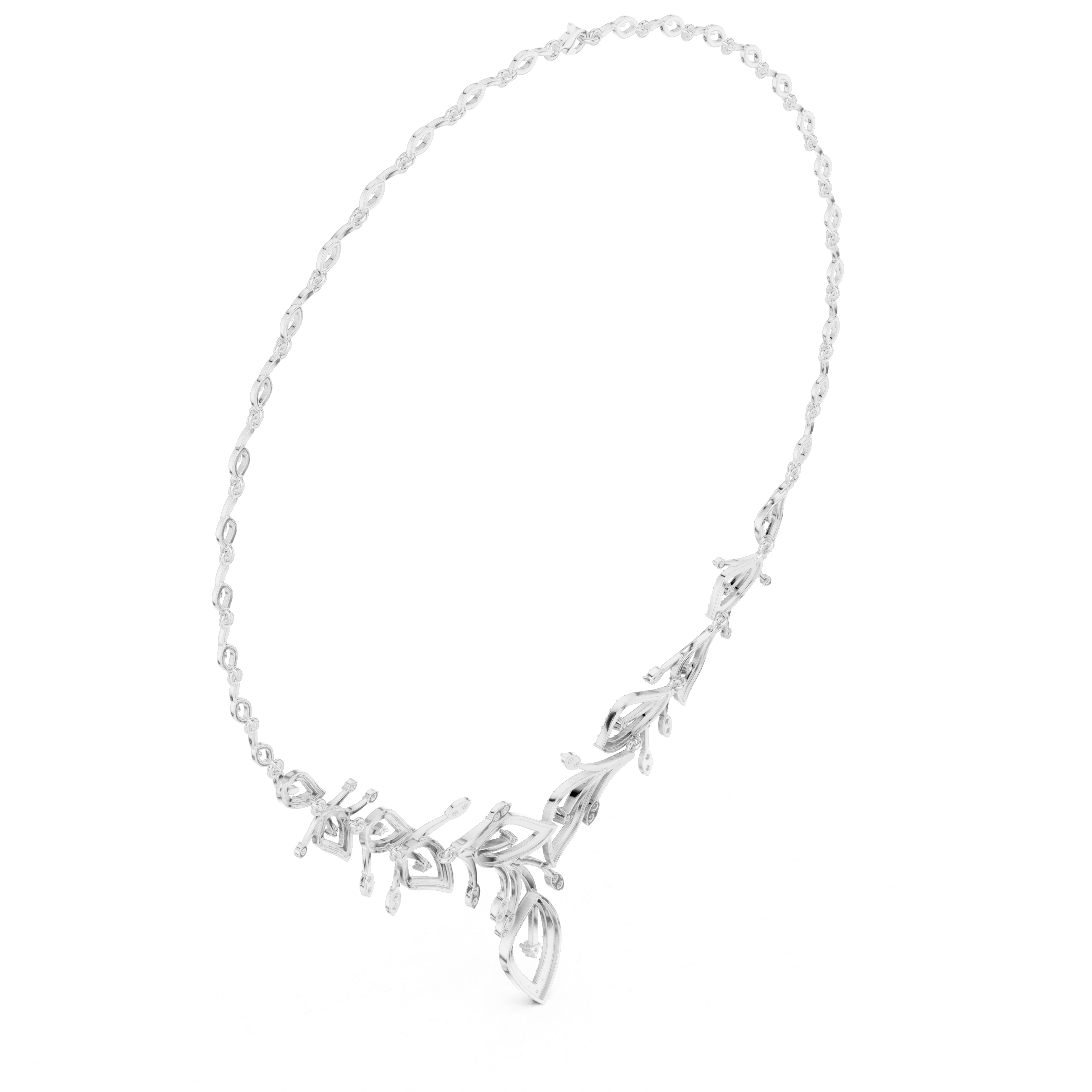 Diamond vine leaf necklace