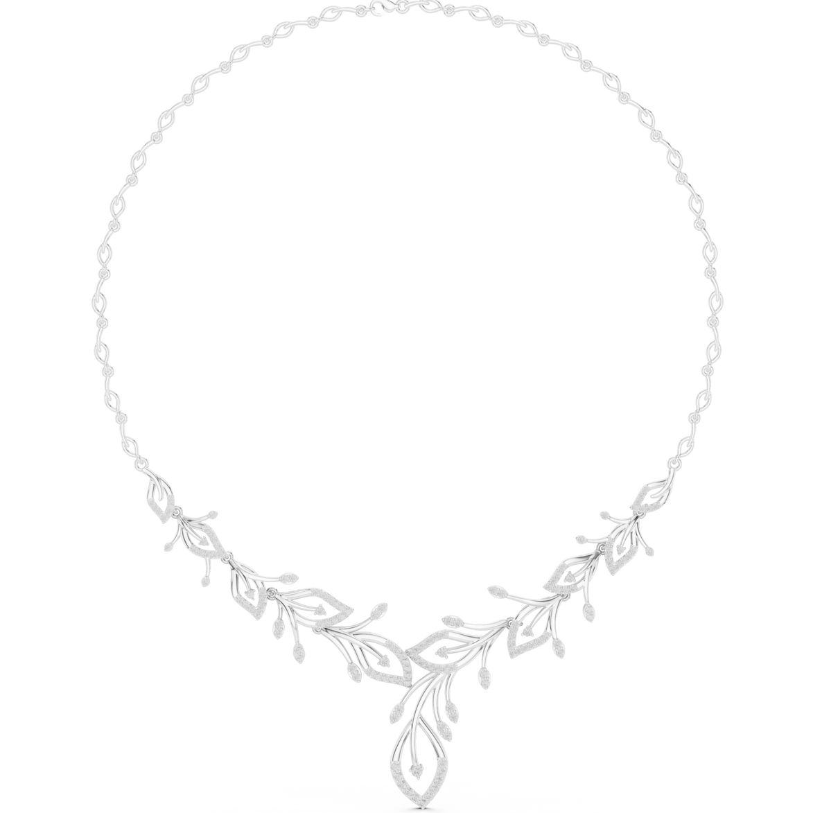 Diamond vine leaf necklace