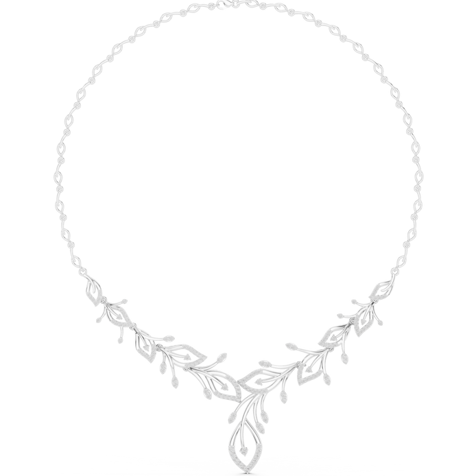 Diamond vine leaf necklace