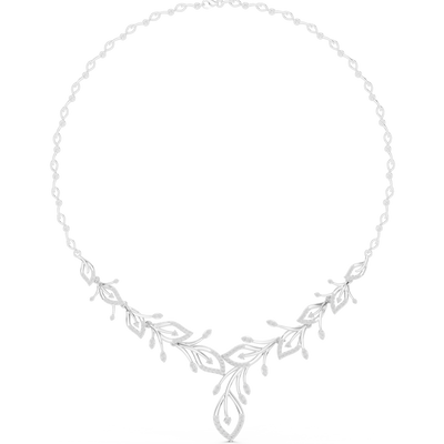 Diamond vine leaf necklace