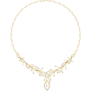 Diamond vine leaf necklace
