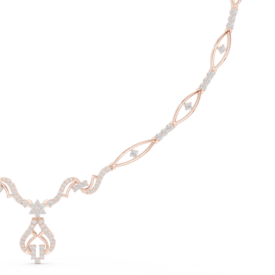 Twisted leaf diamond necklace
