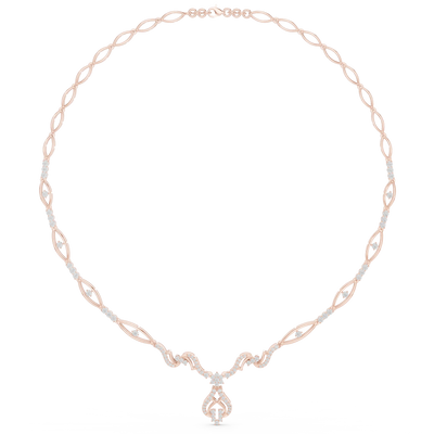 Twisted leaf diamond necklace