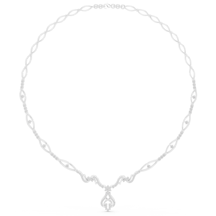 Twisted leaf diamond necklace