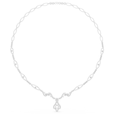 Twisted leaf diamond necklace