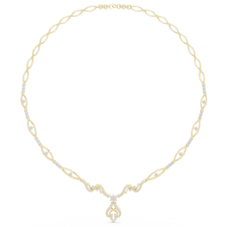 Twisted leaf diamond necklace