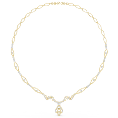 Twisted leaf diamond necklace
