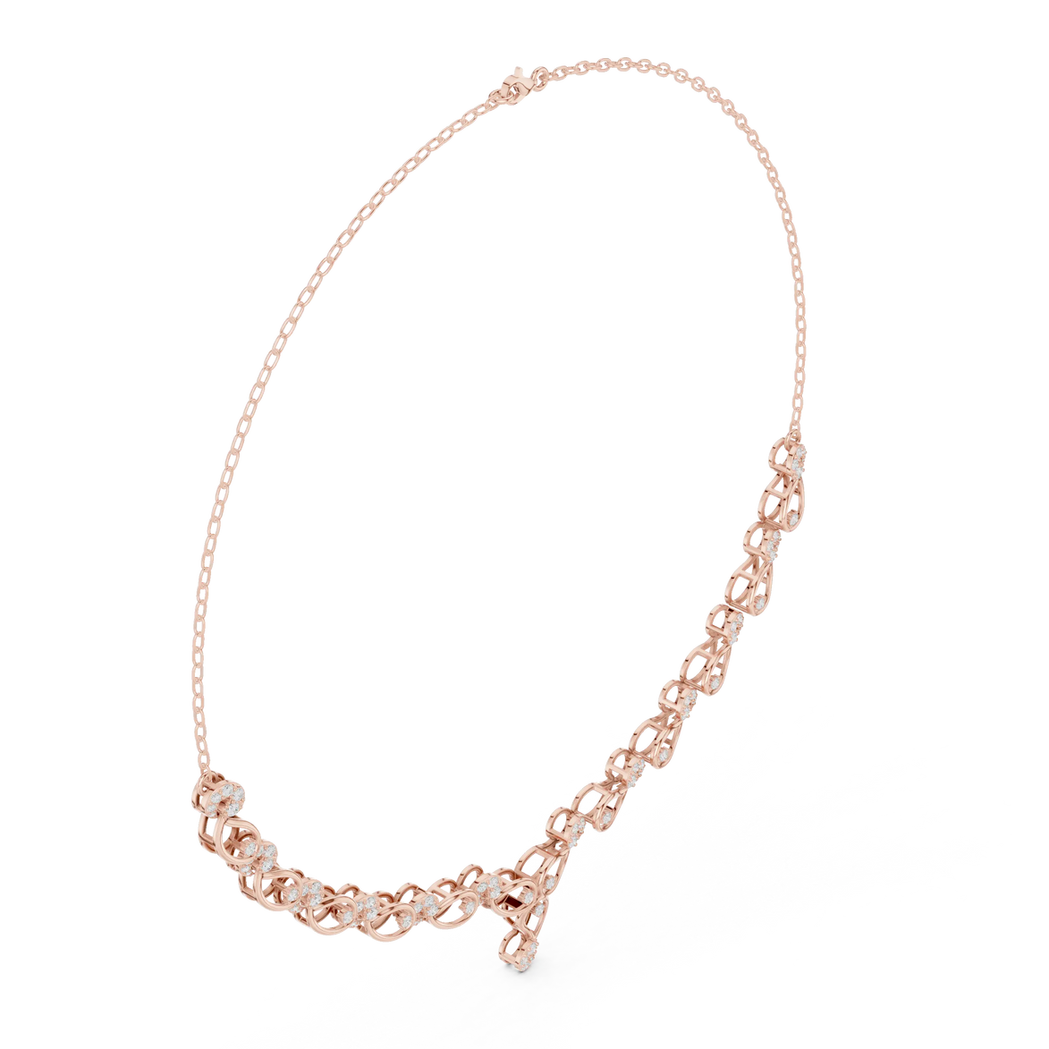 Floral vine diamond necklace