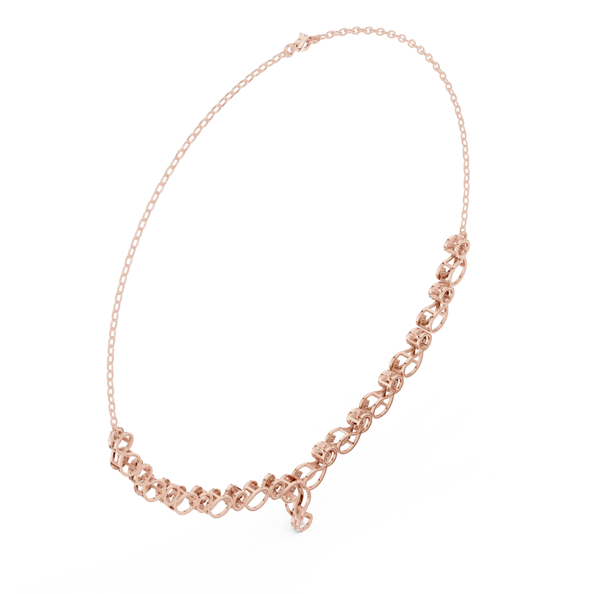 Floral vine diamond necklace