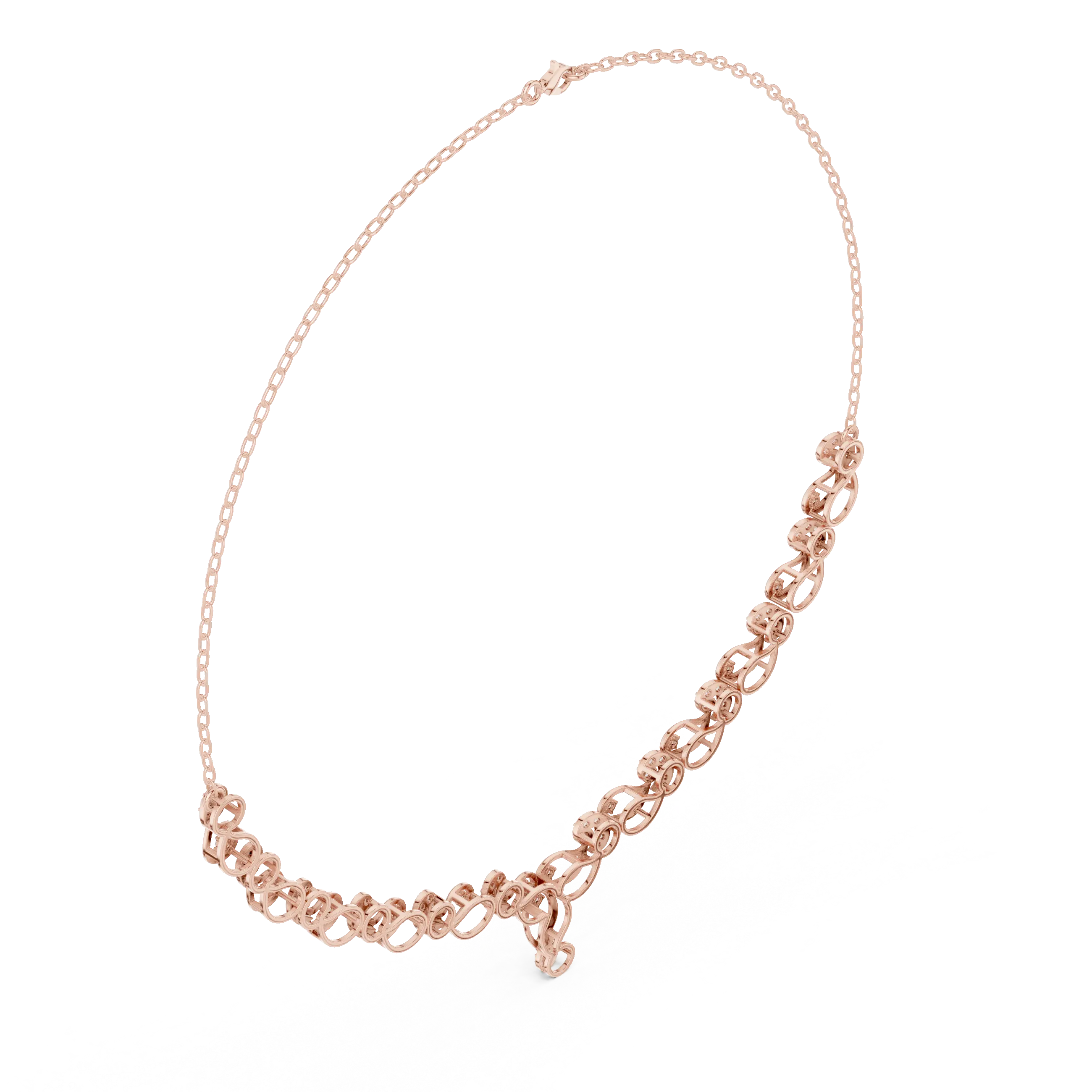 Floral vine diamond necklace